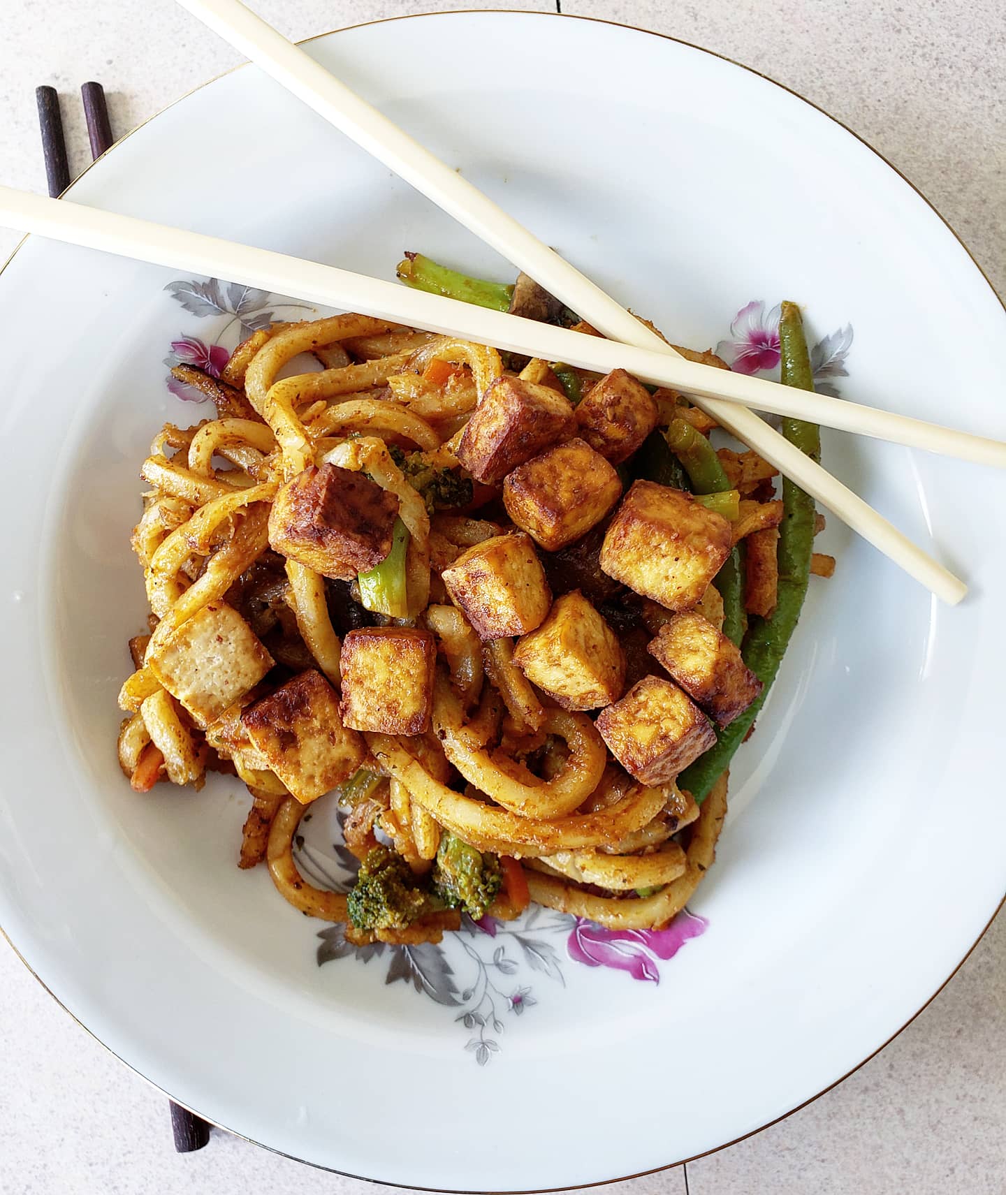 The Easiest Tofu Noodle Stir Fry - A Foodie Goes Cleanish